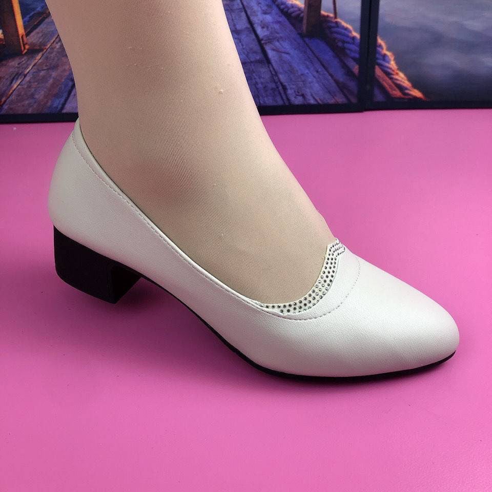 Women Cute Round Toe Spring Slip On High Heel Shoes Lady Classic Comfort European Stylish Office Career Pumps
