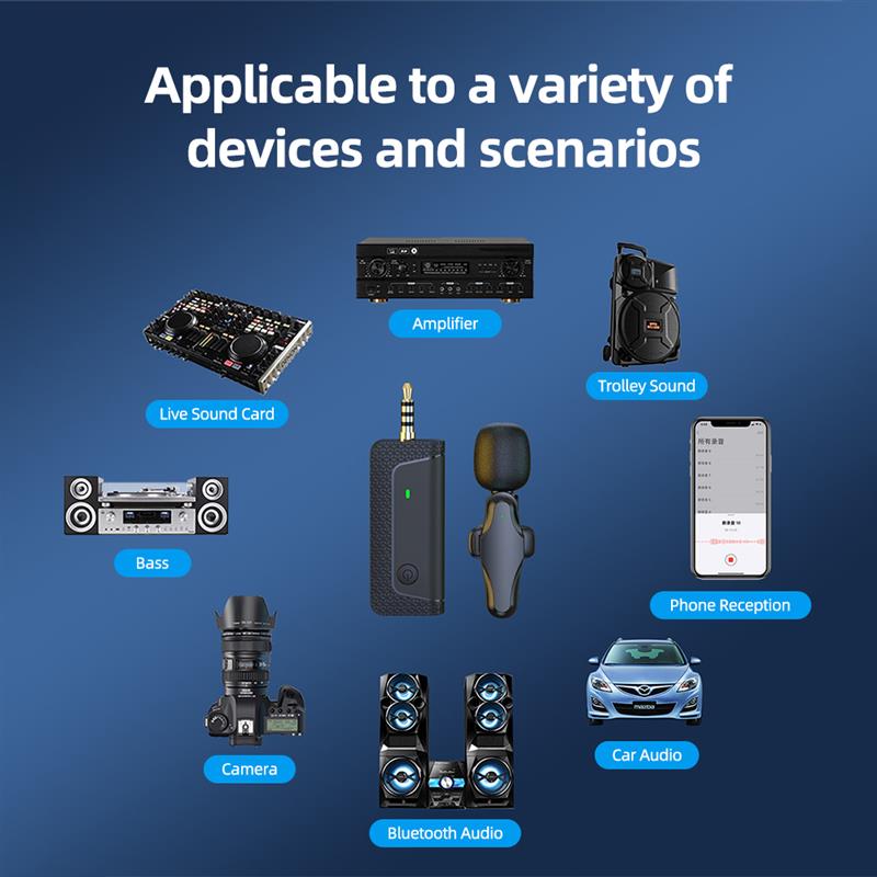 Wireless Lavalier Microphone Audio Video Recording Mini Mic For IPhone Android Live Broadcast Gaming Phone Microfonoe K35Pro