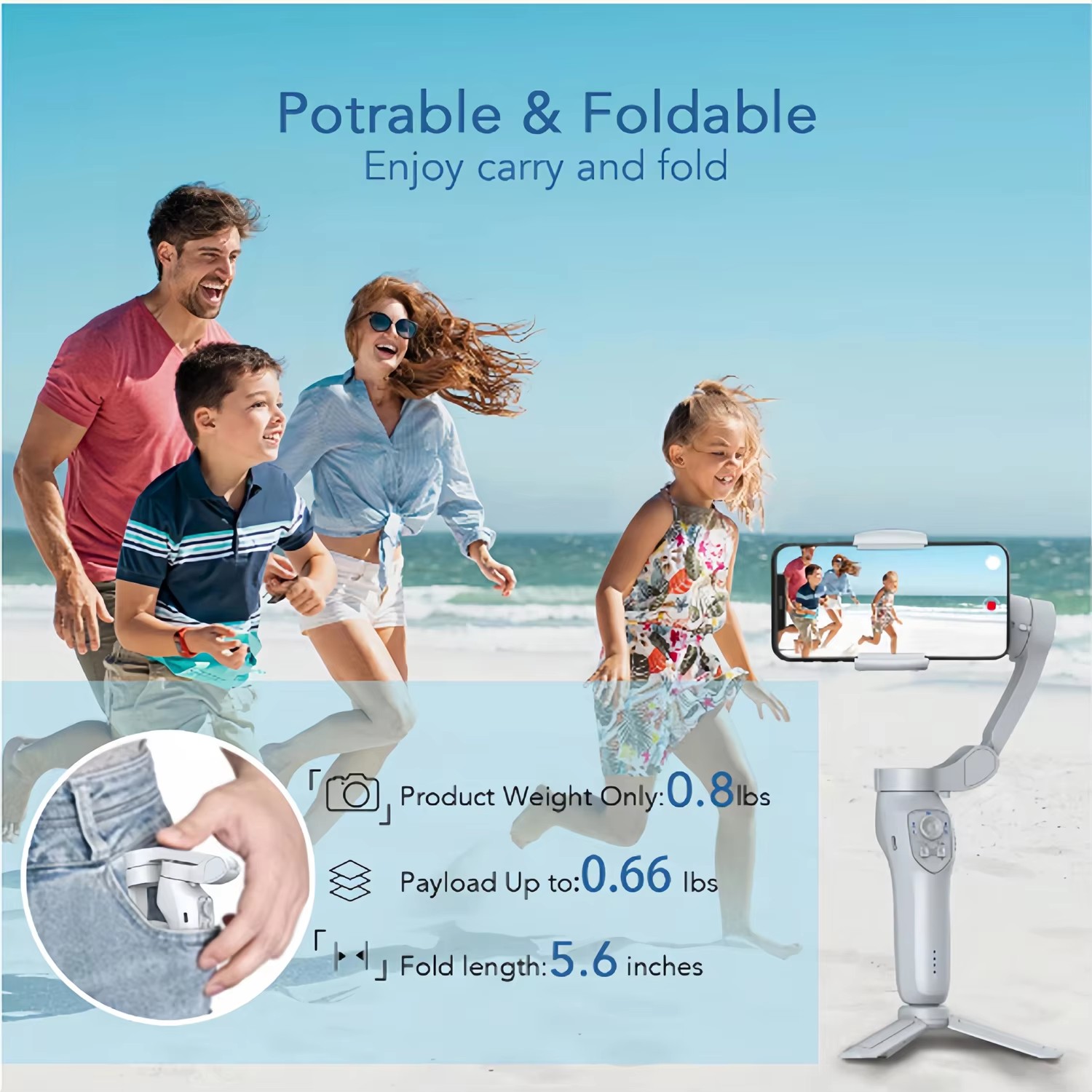 L7Cpro 3 axis anti-shake foldable gimbal stabilizer for mobile phone with auto face tracking no need App dolly zoom functions