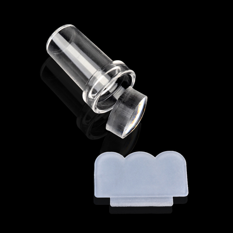 Nail Art Stamp 2.4cm Stamp Set Flower Scraper Transparent Stamp DIY Printing Silicone Stamp