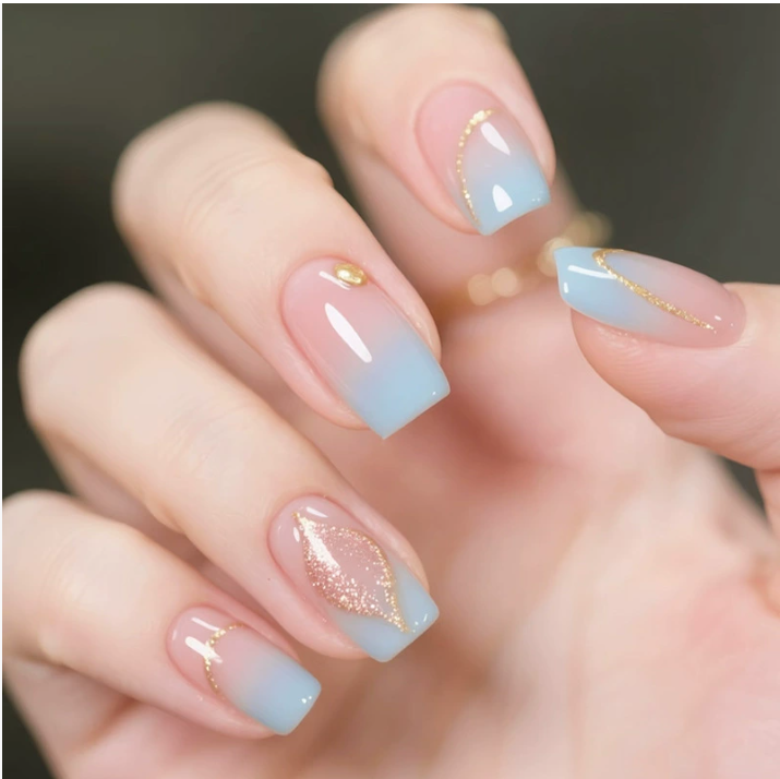 24pcs/Set Detachable Long Coffin Fake Nails European Ballerina Full Nail Art Tips Colorful Beauty Artificial False Nails