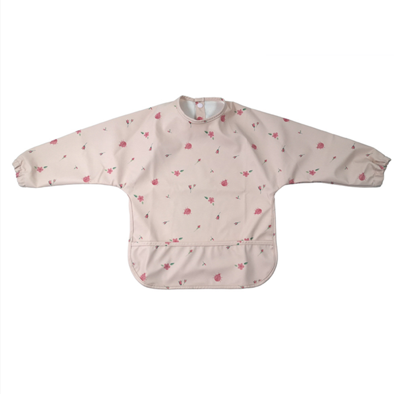 Baby Bibs Toddler Long Sleeves Scarf Waterproof Infant Art Smock Cute Animal Boys Girls Apron Pocket Design Kids Feeding Stuff
