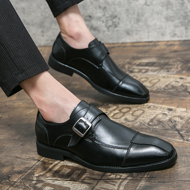 Men's Dress Shoes Formal Men Monk designer shoes italian Oxford Shoes For Men Wedding Dress Brand Leather Double Buckles brown