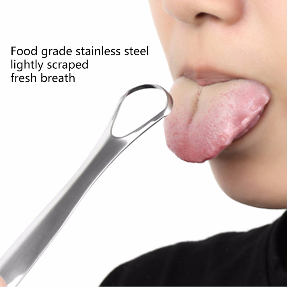 Useful Tongue Scraper Stainless Steel Oral Tongue Cleaner Medical Mouth Brush Reusable Fresh Breath Maker &