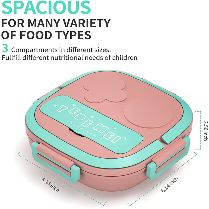 550ML Stainless Steel Bento Box Insulated Lunch Box For Kids Toddler Girls Metal Portion Sections Leakproof Lunch Container Box