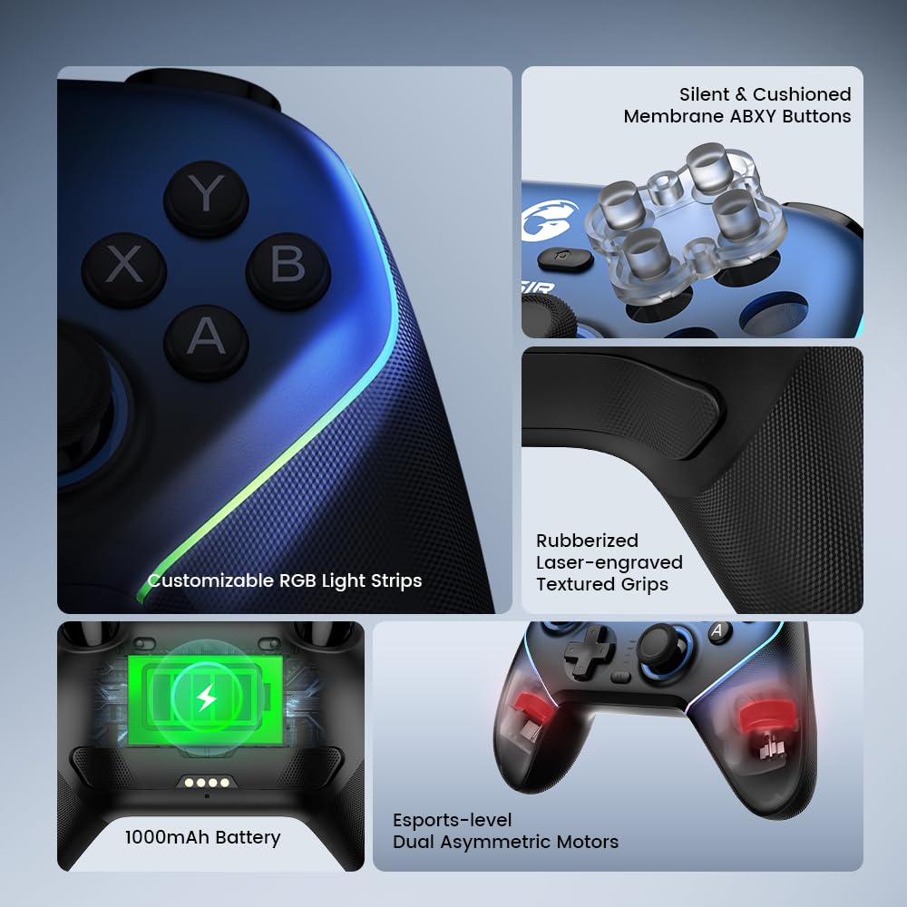 GameSir Super Nova Wireless Gaming Controller for PC/Switch/Switch 2/iOS/Android, 1000Hz Polling Rate, Hall Effect Stick & Trigger, Rubberized Grips,