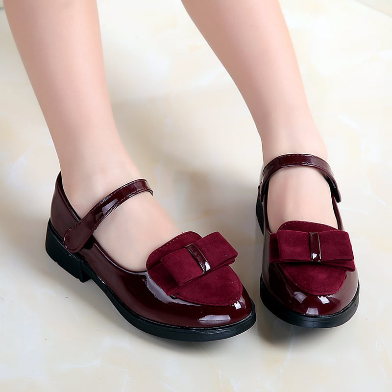 Leather Shoes for Kids Princess Sandals Dress School Fashion Bow Summer Children Black Flat Damping Shoes Wedding Party