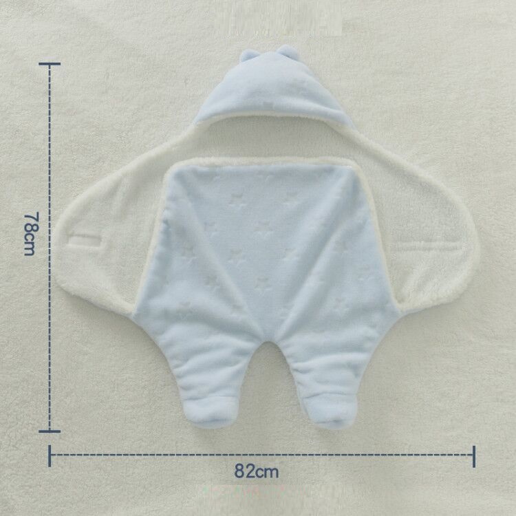 Newborn Baby Blanket Swaddle Wrap Thick Warm Winter Blanket Cute Bear Design Lamb Wool Soft Cotton Newborn Stroller Sleep Sack