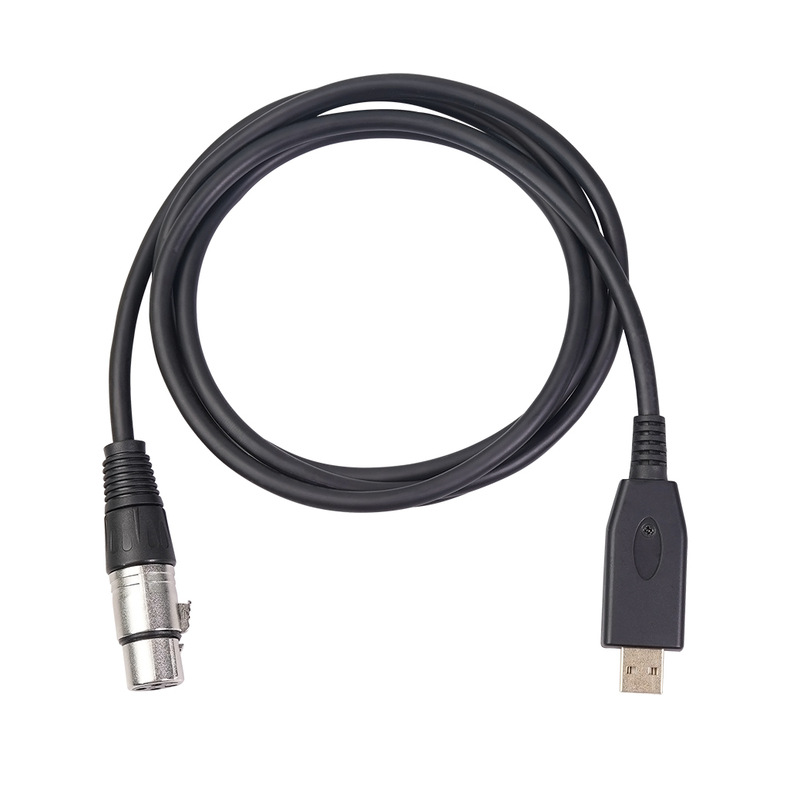 USB to XLR Female Microphone Audio Connection Cable - USB to XLR Female Recording Line 3M Black