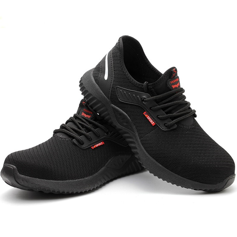 Tinggu Flying Weave Labor Protection Shoes Men's Standard Steel Baotou Anti-smashing and Anti-piercing Safety Shoes