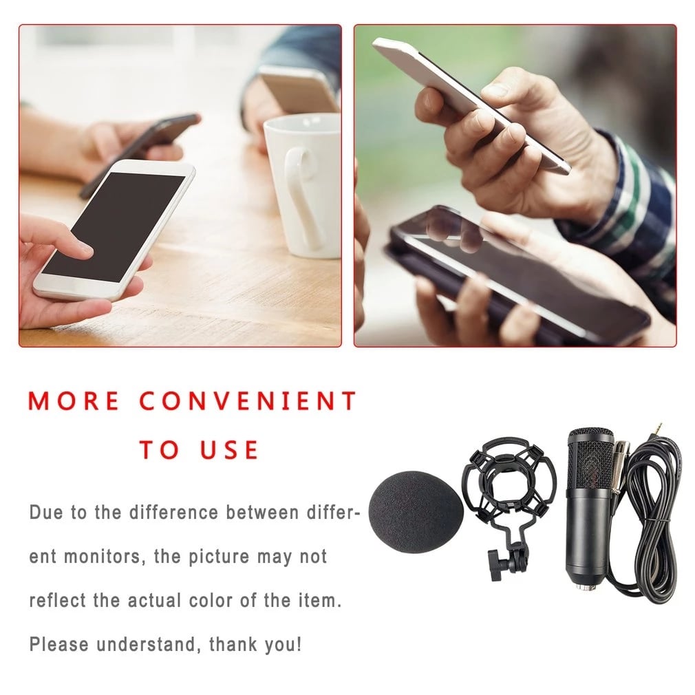 Portable and widely compatible with BM800 metal mesh studio home KTV computer recording condenser microphone
