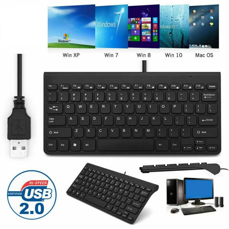 Mini 78 Key USB Wired Keyboards Compact Thin Office Keyboard For Desktop PC Laptops Computer Notebook Dropshipping TSLM1