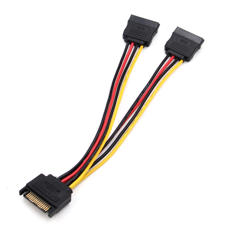 15Pin SATA Male to 2 Female 15Pin Power supply HDD Splitter Adapter Connector Power Cable for PC Computer