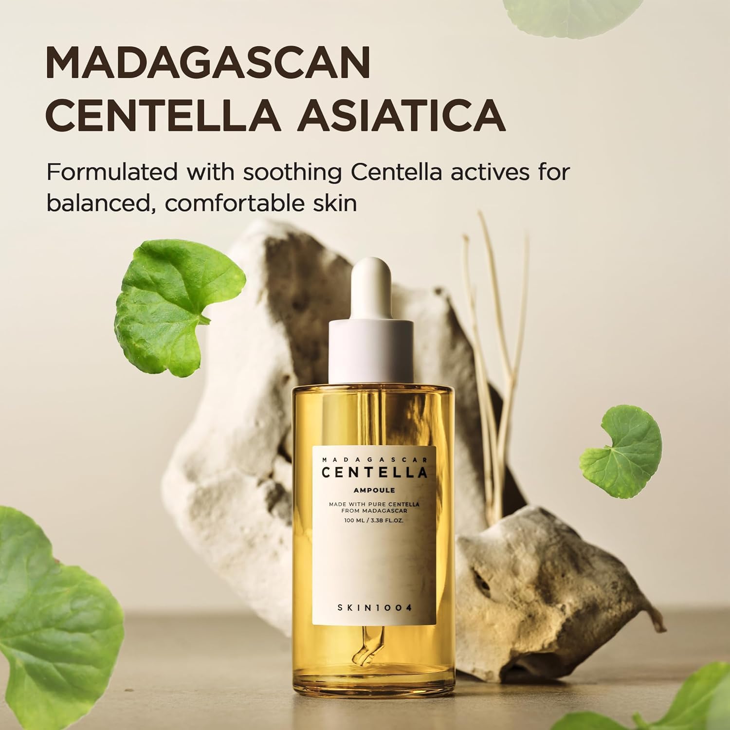 SKIN1004 Madagascar Centella Ampoule, Korean Face Serum with Centella Asiatica for Hydrating & Moisturizing Care, Soothing Facial Serum for Skin Balan