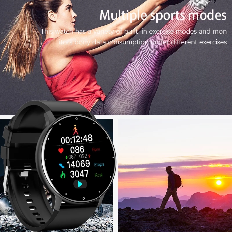 LIGE New Smart Watch Men Full Touch Screen Sport Fitness Watch IP67 Waterproof Bluetooth For Android ios smartwatch Men+box