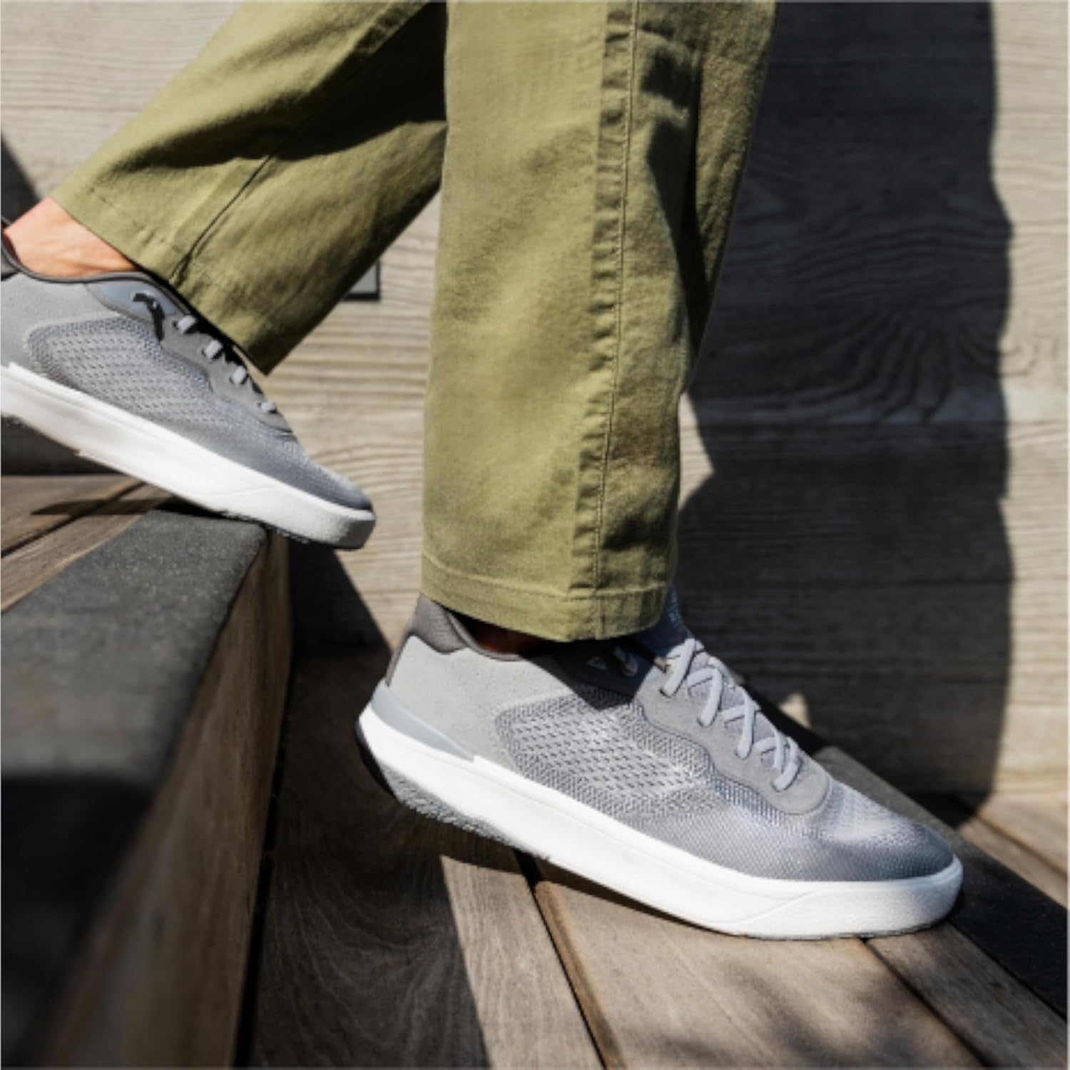 REEF Men's Shoreline Del Mar Shoe, Breathable Knit Upper, Lightweight & Flexible, Cushion Footbed, Elastic Laces