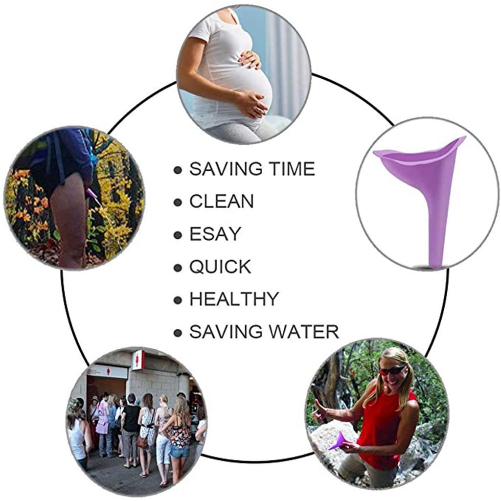 1pc Women Girl Urinal Outdoor Travel Camping Female Urinal Soft Silicone Urination Device Stand Up Pee Lady Mobile Toilet