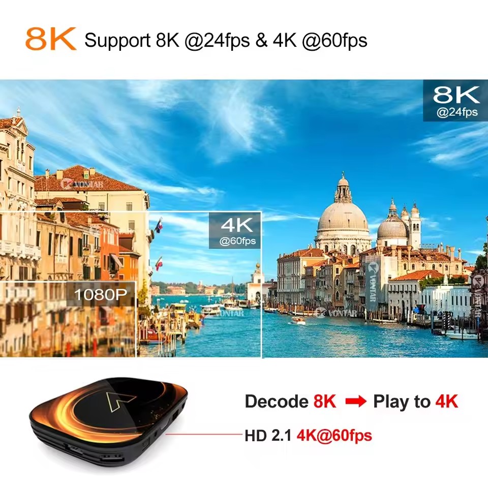 VONTAR X3 4GB 64GB 8K TV BOX Android 9 Smart Android TVBOX 9.0 Amlogic S905X3 Wifi 1080P BT 4K Set Top Box media player