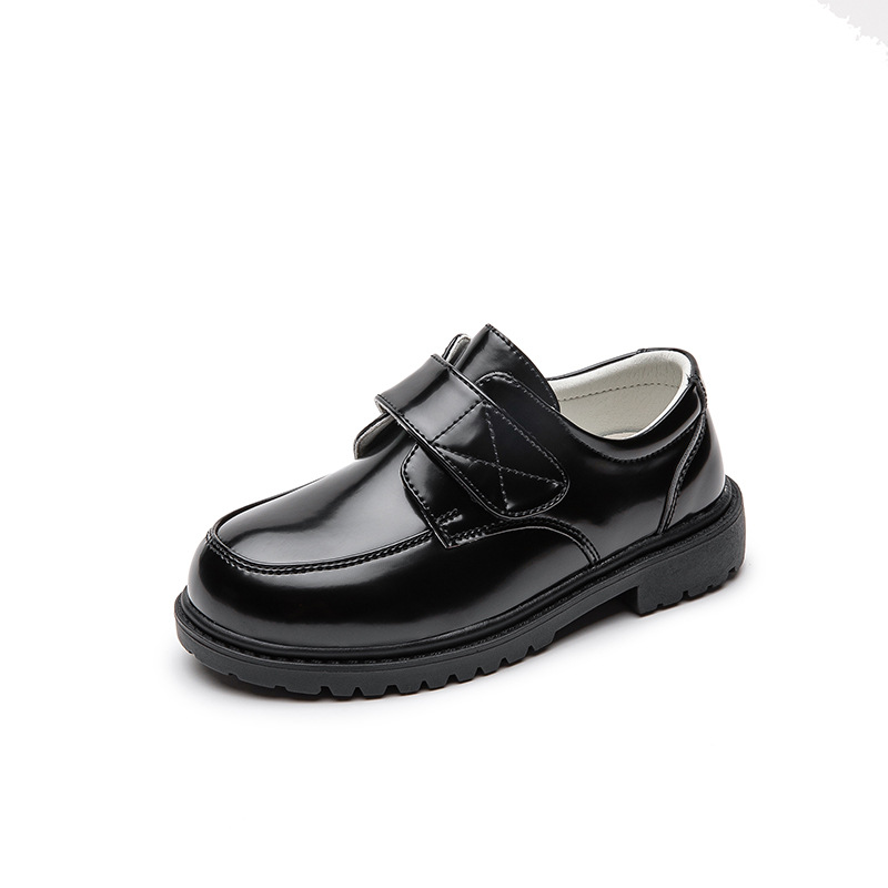 Boys' leather shoes 2024 new boys' fashion British style small leather shoes student leather soft soled performance shoes