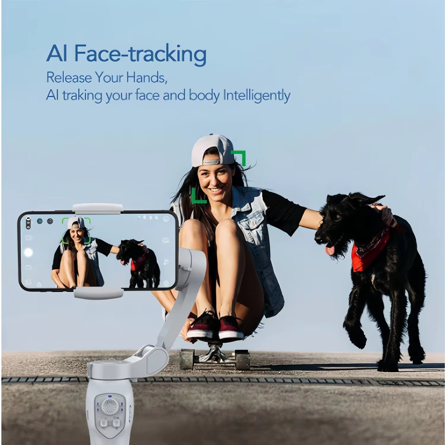 L7Cpro 3 axis anti-shake foldable gimbal stabilizer for mobile phone with auto face tracking no need App dolly zoom functions