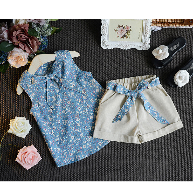 Baby Girl Clothes floral Fashion Cartoon Girls Summer Set Clothes Baby Suits Kids T Shirt +Pants Children