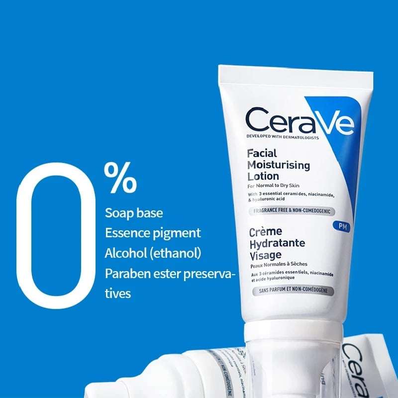 Original CeraVe Facial Moisturizing Lotion PM Hydrating Facial Cream Niacinamide Brightens and Softens the Skin Facial Care 52ml