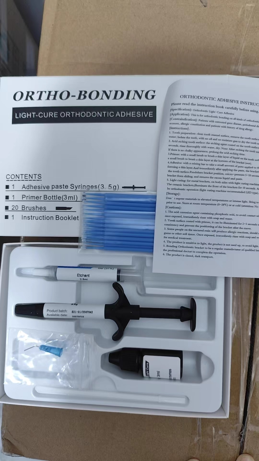 1PC English Version Dental Enamel Adhesive Chemical Curing Light Curing Adhesive