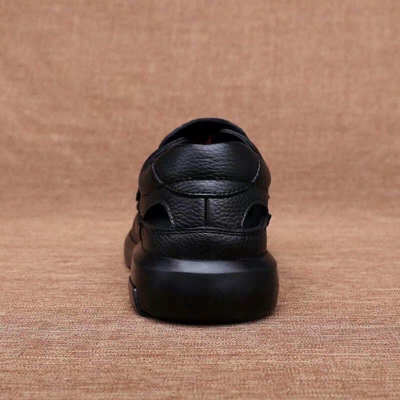 summer new sandals men's fashion versatile soft sole soft leather non slip breathable Baotou casual beach shoes