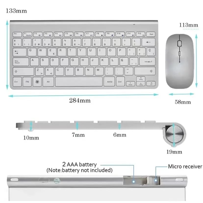 2.4G Wireless Keyboard and Mouse Protable Mini Keyboard Mouse Combo Set For Notebook Laptop Mac Desktop PC Computer Smart K908