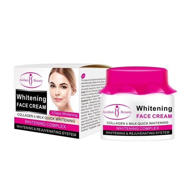 Aichun Collagen Milk Whitening Face Cream Skin Brightening Moisturizing Hydrating Remover Freckle Spots Anti - aging