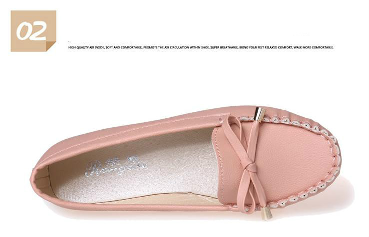 Women Ballet Shoes Flats Cut Out Leather Breathbale Moccains Women Boat Shoes Ballerina Ladies Shoes