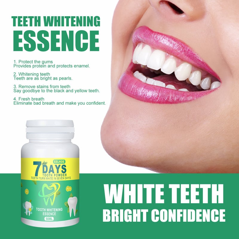 50ML Tooth Whitening Teeth Powder Remove Yellow Smoke Coffee Stains Brighten Tea Stain Fresh Breath Oral Hygiene Dental Care Too