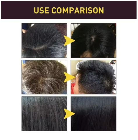 Black Hair Dye Shampoo 3 in 1 Growth Clean Hair Darkening Deep Nourishing Black Hair Dye Shampoo Natural Organic Herbal