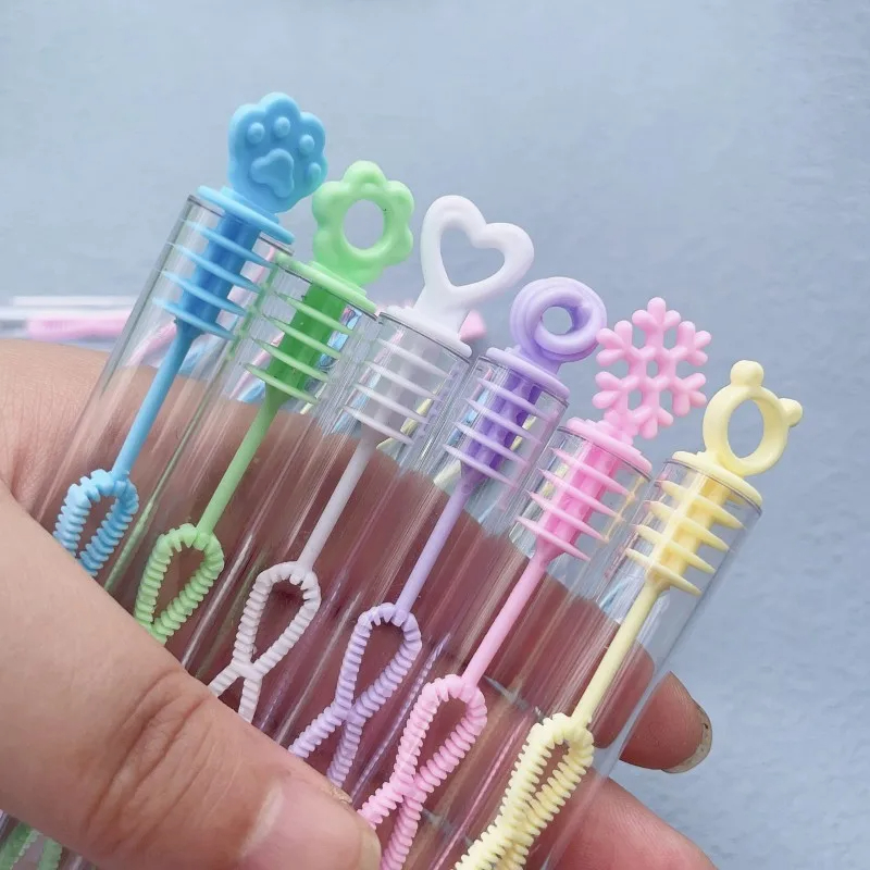 10pcs/bag Colorful Bubble Empty Tube Bubble Machine Toys Kids Birthday Party Favor Carnival Gift School Prizes Goodie Filler