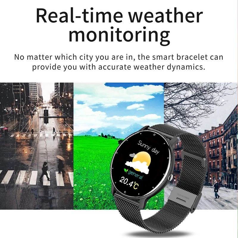 Smart watch Ladies Full touch Screen Sports Fitness watch ZL02 waterproof Bluetooth For Android iOS Smart watch Female