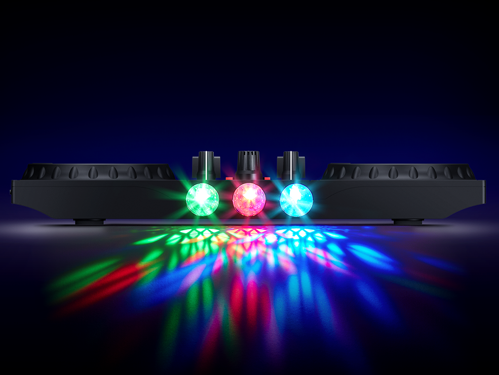 Numark Party Mix II - Complete DJ Controller Set for Serato DJ with 2 Decks, Party Lights, Headphone Output, Performance Pads