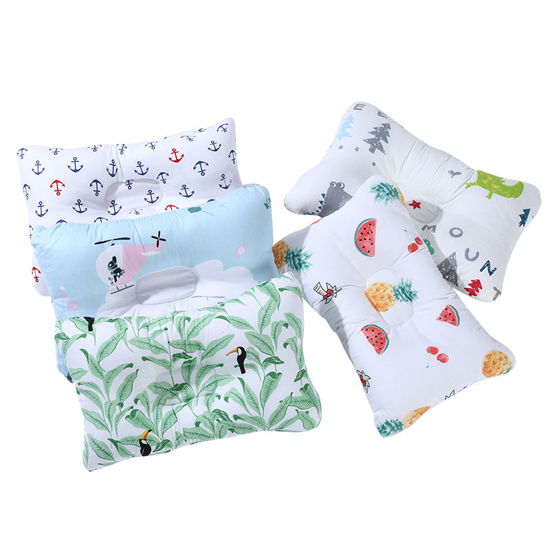 Baby pillow shape pillow anti-eccentric head pure cotton breathable pillow cotton baby pillow baby shape pillow