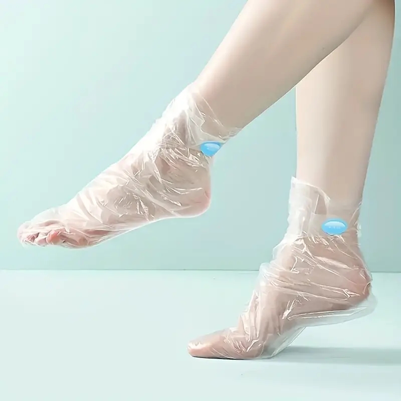 100pcs Disposable Clear Foot Mask Plastic Foot Covers Beauty Feet Masks For Foot Skin Care