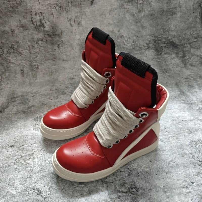 Ricks Men Shoe Casual High Top Women Sneaker Quality Red Ankle Boot owen Geobasket Leather Zip Lace Up Flat Thick-sole Shoe