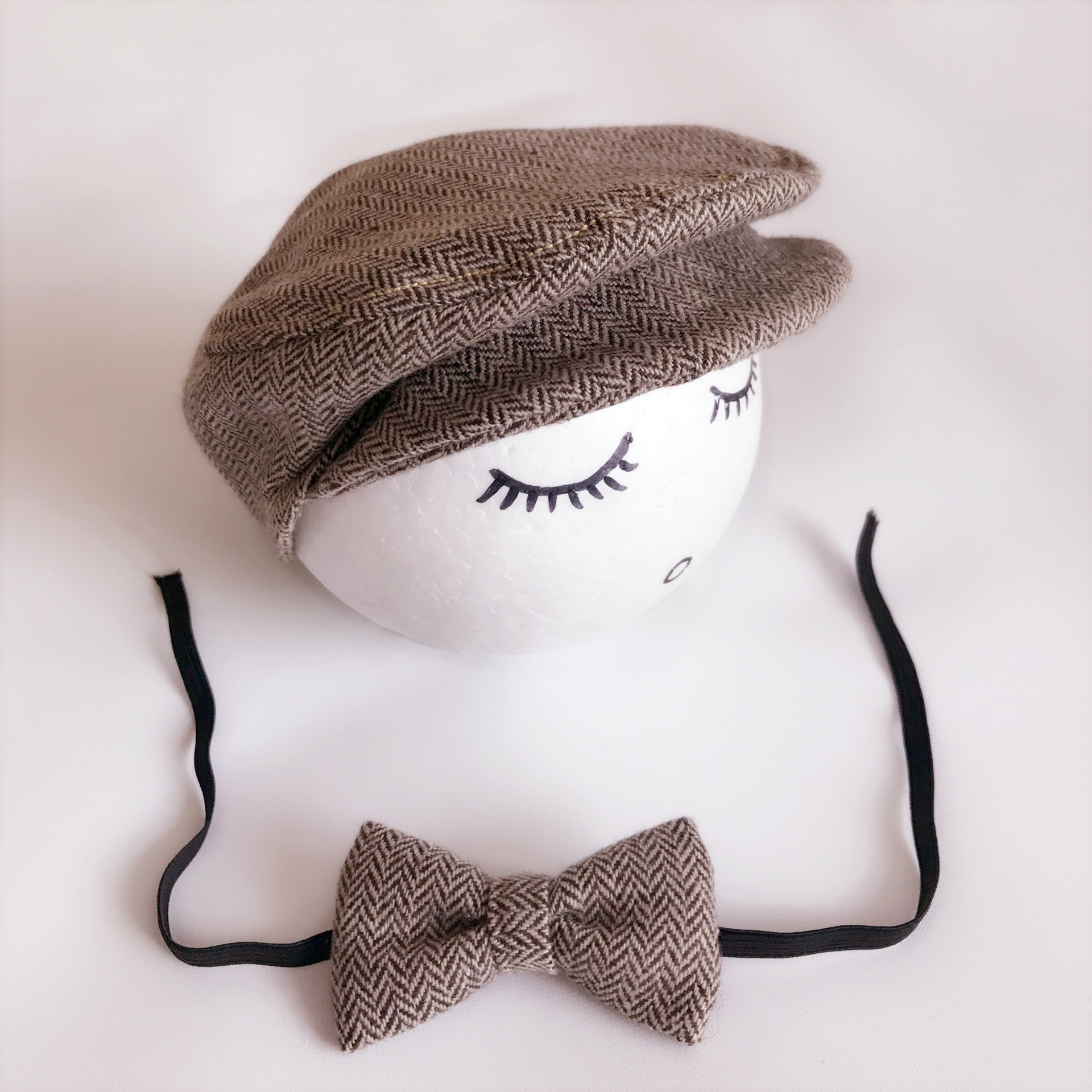 Baby Gentleman Duck Tongue Hat+Bowtie Cartoon Photography Hat Newborn Children Photography Clothing Top Hat