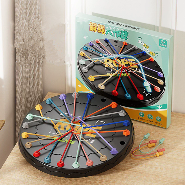 1PC Children's knot puzzle social board game, colorful line classification knot puzzle game
