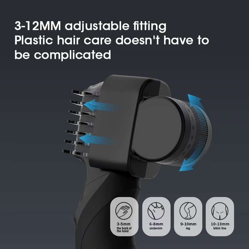 RESUXI T3 Men's 3 in 1 Multifunctional Electric Body Hair Trimmer Full Body Washable Shaver Portable Pubic Hair Clipper Razor