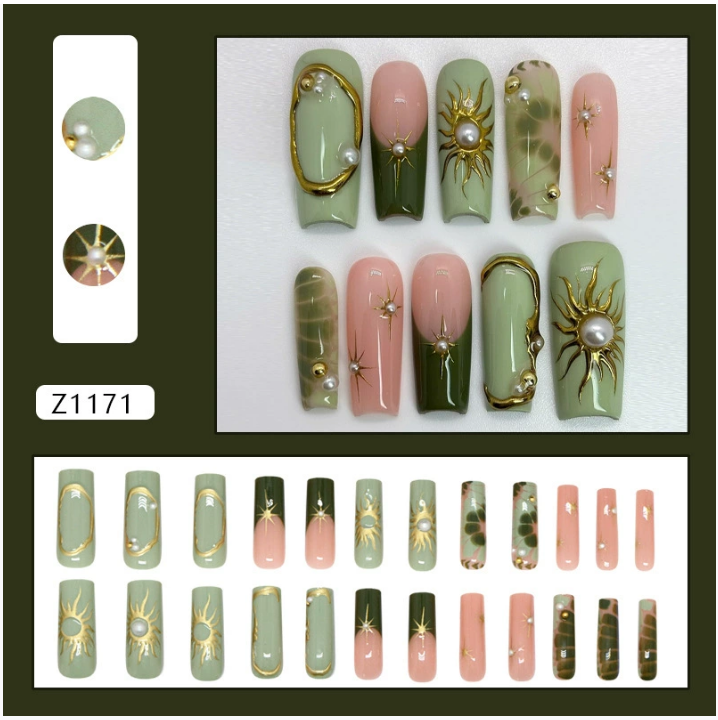 24Pcs Long Full Cover Ballerina Nail Tips French Tips Wearable False Nails Nail Art Tips Fake Nails Press On Nails