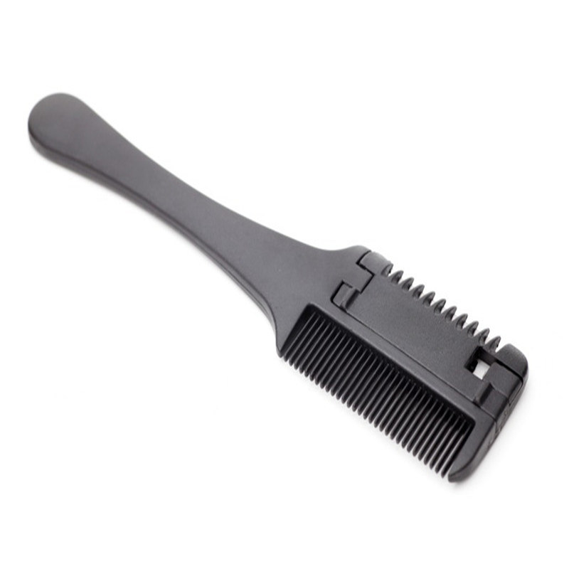 Hair Cutting Comb Black Handle Hair Brushes with Razor Blades Cutting Thinning Trimmin Hair Salon DIY Styling Tools &