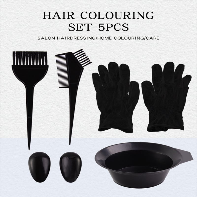 7PCS Hair Dye Brush Bowl Set with Ear Caps Dye Mixer Hair Coloring Tools for Home Salon Styling Hairdressing Tint Kit