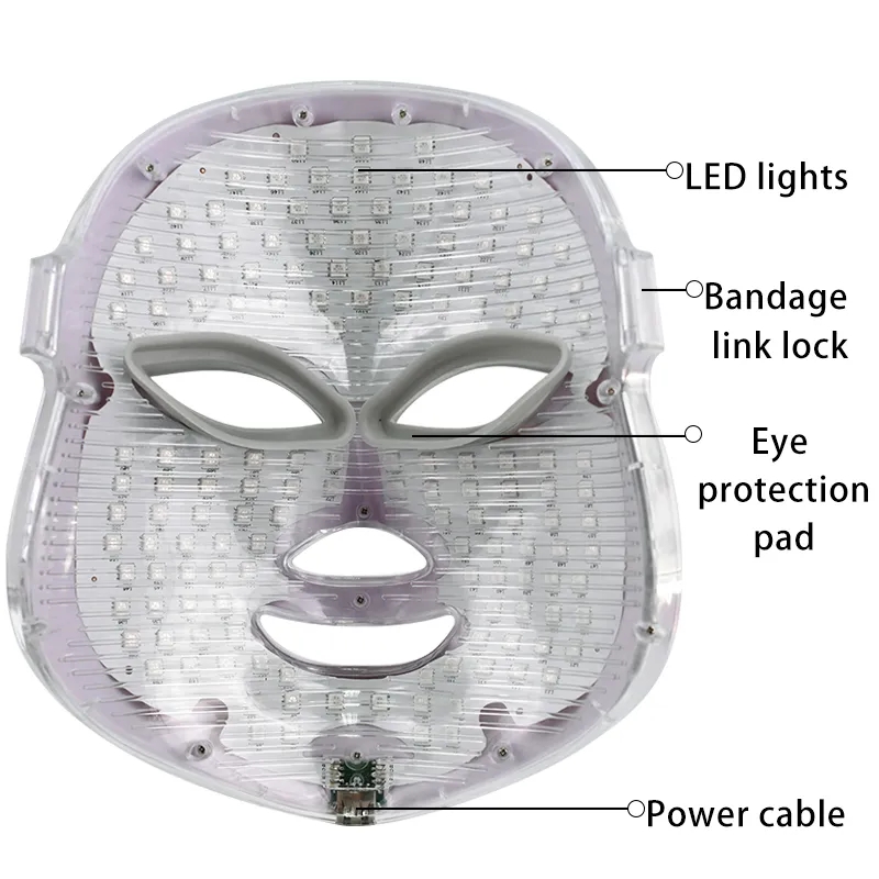 7 Colors Led Facial Mask Led Photon Therapy Face Mask Machine Light Whitening Skin Care Anti Acne Removal Mask Beauty Led Mask