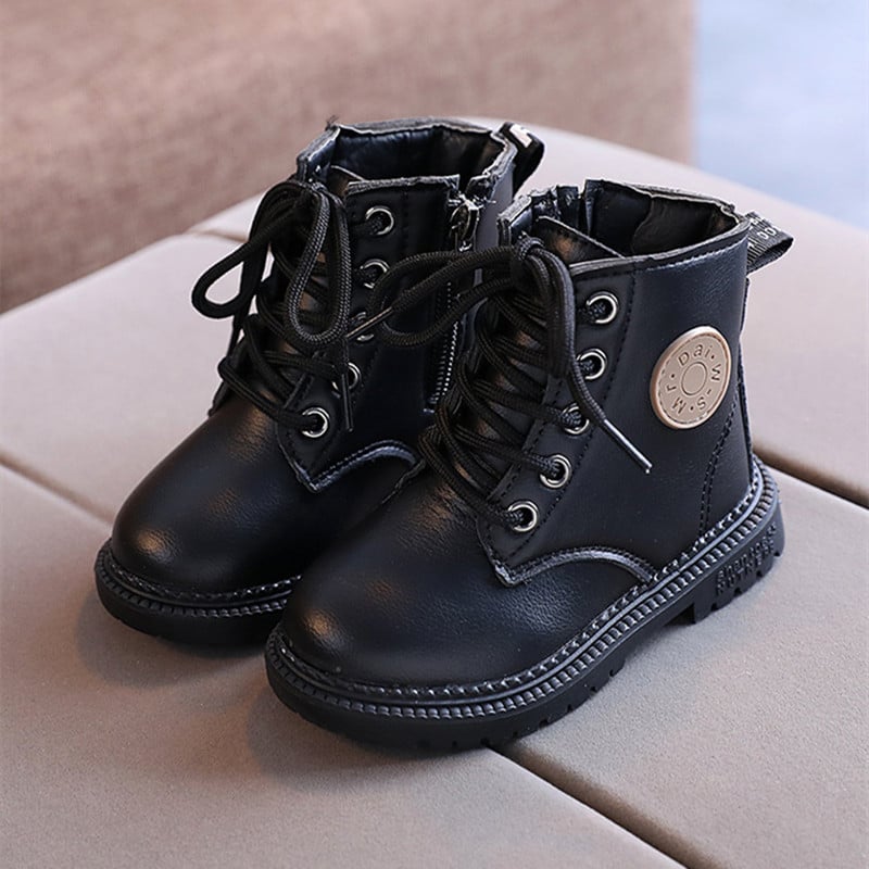 new children's shoes boots short leather boots British fashion children's casual Martin boots