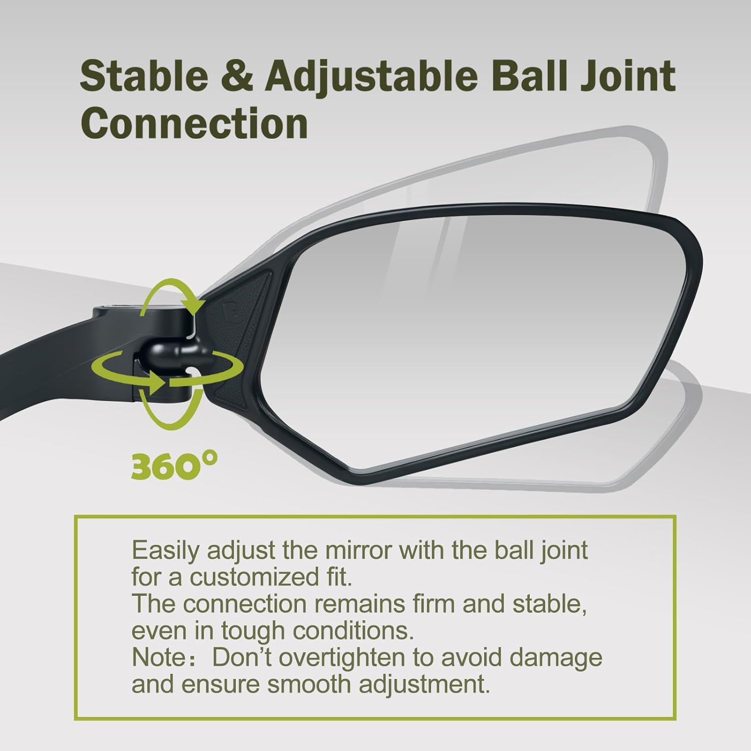 Adjustable Handlebar Bike Mirrors, Left & Right Bicycle Mirror Set,Universal Bike Mirrors,HD Shatterproof Mirror, 360° Rotatable, Compatible with MTB,