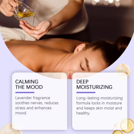 Lavender Relaxing Massage Oil Moisturizing Body Brighten Skin Firming Stress Relief Muscle Sore Help Sleep Gua Sha Fragrance Oil