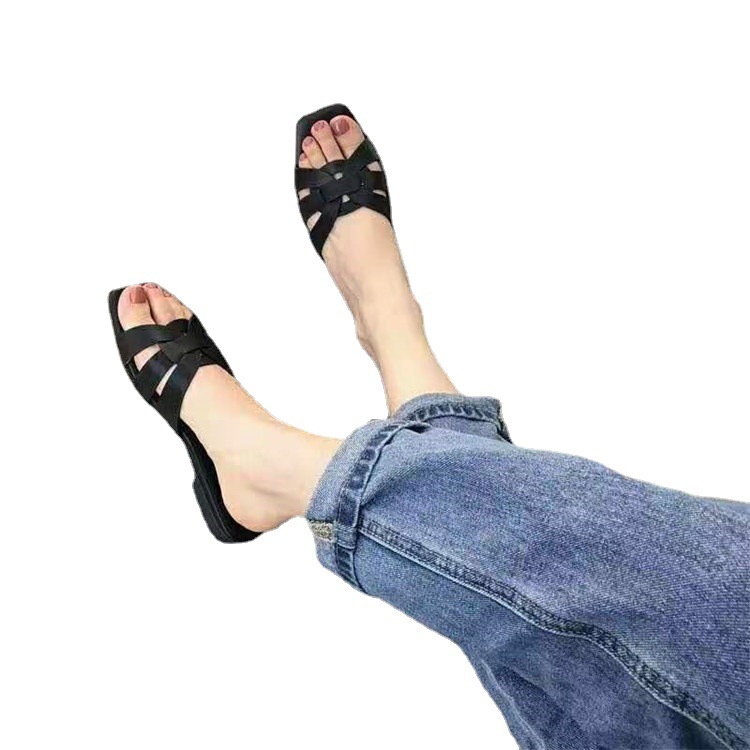 DONLEE QUEEN Women Brand Slippers Summer Slides Open Toe Flat Casual Shoes Leisure Sandal Female Beach Flip Flops Big Size 43